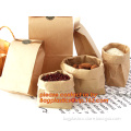 70g food grade brown kraft paper bag with customized logo printing, Pinch Bottom Paper Bag, Greaseproof Paper Bag with Logo Prin